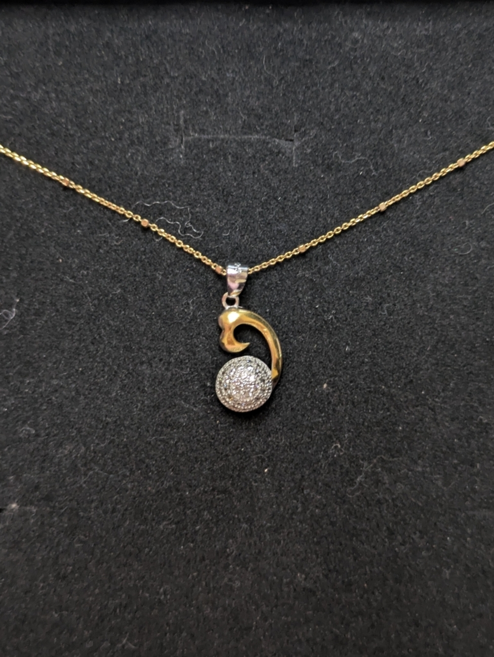 La'celet Jewelry Gallery Women's Gold Plated Necklace With Rhinestone Pendant
